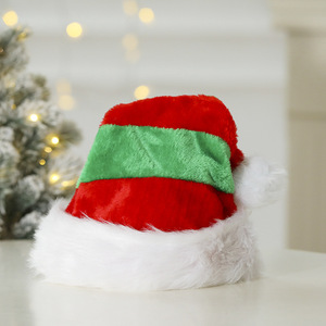 Chapeau de Noël rouge et blanc SOLPOP pour enfants, décoration de Noël classique personnalisable, chapeau de Père Noël en peluche rayé pour adultes - Product Image 3