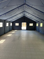 Carpa de Camping Azul Marino de Gran Capacidad para 20 Personas, con Estructura en A, de Poliéster y Lona de Algodón