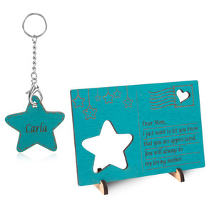 Carte postale en bois pour la fête des mères, carte de vœux en bois écologique, artisanat pour cadeaux, vente en gros - Product Image 3