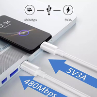 Kabel PD 60W USB C ke USB Tipe C Kabel Data Pengisian Cepat untuk Samsung Xiaomi Macbook iPad Jalur Data Tipe C ke Tipe C