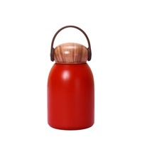 Vente en gros de mini-tasses de poche haut de gamme en acier inoxydable 304 avec couvercle imitation bois