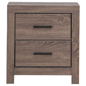 Brantford Barrel Oak 2-<b>Drawer</b> Nightstand Modern Wood <b>Storage</b> <b>Drawer</b> Unit Bedroom Furniture - Product Image 4