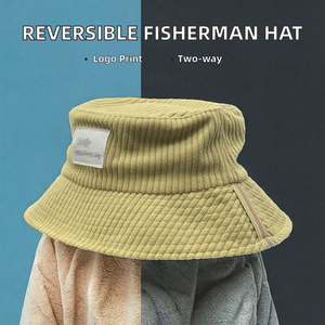 Chapeau Bob Réversible en Polyester Teint à Motif Argyle, Tendance et Promotionnel, avec Logo Personnalisé pour Voyages en Plein Air et Cyclisme - Product Image 2