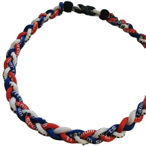 Three Braided Rope Tornado Necklace Titanium Necklace Baseball Rope Necklaces for Boys Men Player Softball Fan Best Gift