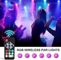 Mini éclairage par LED rechargeable sans fil 12W RGB alimenté par batterie éclairage de scène avec télécommande activée par le son