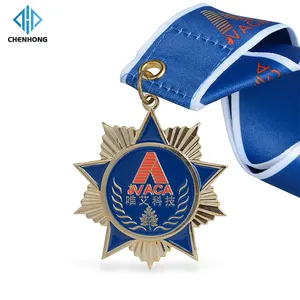 제조업체 고품질 커스텀 메달 및 트로피 메탈 어워드 골드 실버 UAE 커스텀 메달 승화 리본 포함
