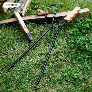 Heavy-Duty <b>Metal</b> Charcoal <b>Tongs</b> Long Handle Modern Heat Resistant BBQ Grill Fire Pit Campfire <b>Tongs</b> for Camping Picnic Bonfire - Product Image 2