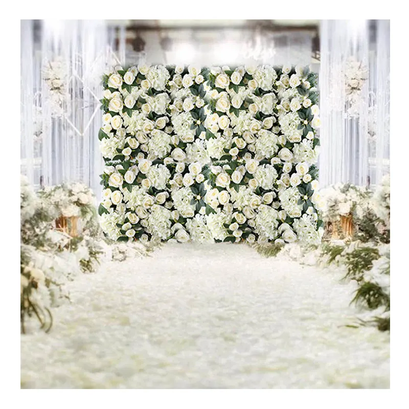 Wholesale In Bulk Decorative Flowers Home Decor Flowers Artificial Home Wedding Artificial Silk Flower Wall Panel Backdrop