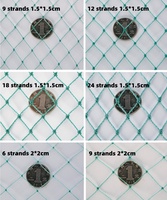 Filet anti-oiseaux lourd à 18 brins, taille des trous de 2 cm, 3 cm, 4 cm, filet de protection en polyéthylène noué pour volière