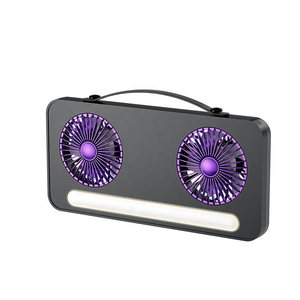 Nouveau ventilateur de bureau USB rechargeable avec double tête à grand débit d'air et format compact - Product Image 1