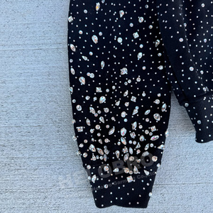 Nhà sản xuất áo hoodie nam có khóa kéo, chất liệu cotton, đính đá, logo tùy chỉnh, không in hình - Product Image 6