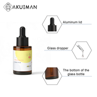 Flacon compte-gouttes en verre noir mat de 15 ml et 30 ml avec impression sérigraphique pour sérum de soin de la peau et collyre