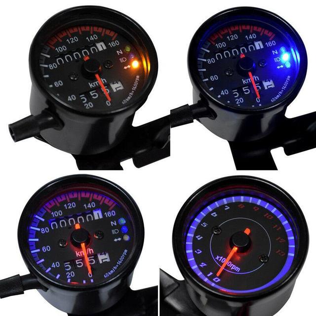 Cafe Racer Motorcycle Meters Odometer Adjustment Tachometer LED Speed Meter Motorbike Digital Odometer Speedometer Tachometer