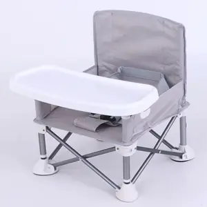 Wholesale chairs babies-Children Travel Booster Seat with Tray for Baby Folding Portable High Chair for Eating Camping Indoor Outdoor