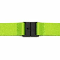 Lanière de transfert thermique Source Factory en polyester écologique, douce, personnalisée, couleur verte, imprimée, avec dispositif de sécurité détachable