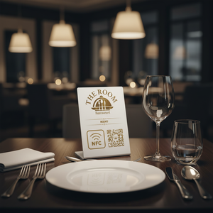 Support de table en acrylique NFC pour menus et publicités sur les réseaux sociaux avec code QR - Product Image 1