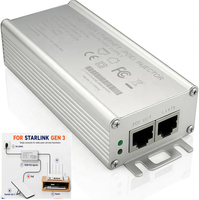 Injecteur PoE pour antenne Starlink Gen 3, 2,5 Gb, montage mural, 100-240 V AC, 150 W, injecteur PoE Ethernet pour Starlink Gen3 Gen2 Mini