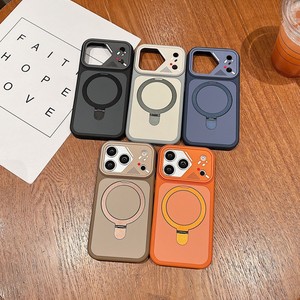 Original Matte Frosted Magnetic Mobile Phone case for iPhone 17 16 15 14 Pro Max Shockproof Cases Soft <b>Cover</b> Back With Holder - Product Image 2