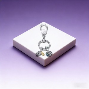 Llavero con Dijes de Plata 925 y Circonitas, Estilo Femenino, para Niños, Regalo DIY para Amigos y Familiares - Product Image 3