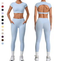 T-shirt imprimé à manches courtes, leggings imprimés pour femmes, ensemble de vêtements de sport personnalisés pour femmes, hauts de yoga cool