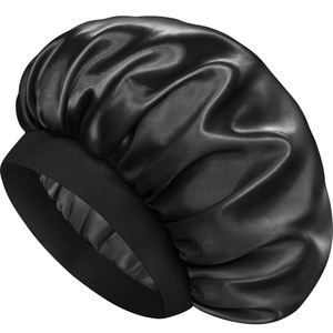 Bonnet de nuit en satin pour femmes, bonnet doux pour cheveux avec large bande, bonnet de sommeil pour cheveux bouclés, tresses, cheveux naturels, vente en gros - Product Image 1
