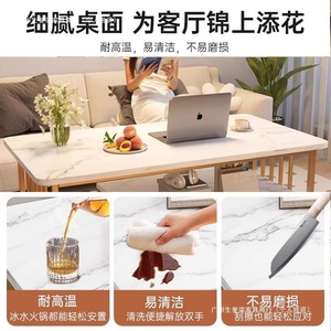 Marble <b>Coffee</b> <b>Table</b> Modern Minimalist Living Room Tea <b>Table</b> With Storage Shelf Small Apartment Side <b>Table</b> - Product Image 5