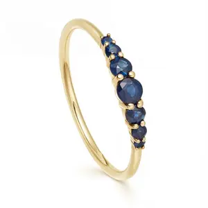 Best sell 18k gold plated 925 sterling silver gemstone sapphire ring jewelry