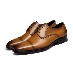 Chaussures habillées pour hommes - Chaussures décontractées en cuir de style italien, fabriquées à la main, chaussures habillées et Oxfords en cuir pour hommes - Product Image 1