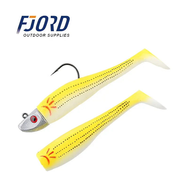 FJORD 42g 127mm 3D printing color soft lure 42g jig head bass fishing lures soft lead head lure