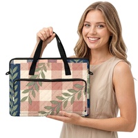 Sac pour ordinateur portable matelassé personnalisé avec imprimé Palaka hawaïen, motif floral Art Déco tropical, pour le shopping, les voyages et le transport quotidien