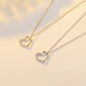 Ожерелье-чокер из стерлингового серебра 925 пробы для женщин, форма сердца, дизайн Валентина, украшения для девочек