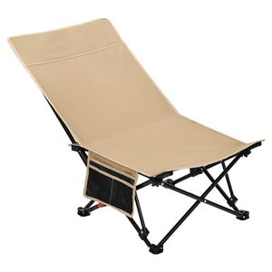 Folding Recliner Portable Camping <strong>Beach</strong> <strong>Lounger</strong> Steel Frame Outdoor Nap Chair Lightweight Foldable Design - Product Image 3