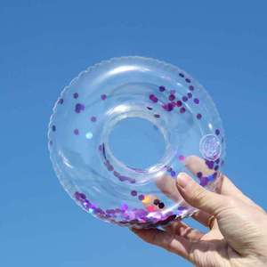 OEM Plateau flottant gonflable en PVC pour <span class=keywords><strong>piscine</strong></span>, support de boissons, bar, refroidisseur et seau à glace, avec décoration florale scintillante pour festivals et fêtes en extérieur - Product Image 3