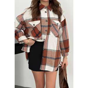 Camisa de Franela a Cuadros para Mujer, Estilo Casual, con Botones, Manga Larga, para Uso Diario - Product Image 6