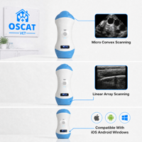Sonde d'échographie vétérinaire sans fil OSCAT, scanner à ultrasons linéaire micro-convexe, équipement vétérinaire pour l'imagerie des chiens, des chats et des animaux