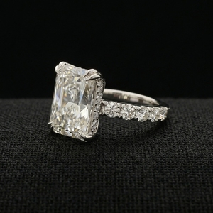 Bague classique en platine et diamants, élégante et simple, pour fiançailles, mariage, bijoux étincelants, à porter au quotidien, idée cadeau - Product Image 2