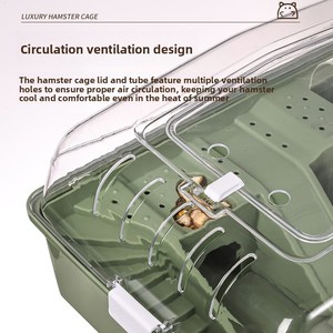 <span class=keywords><strong>Cage</strong></span> à <span class=keywords><strong>hamster</strong></span> rectangulaire extra-<span class=keywords><strong>large</strong></span> en plastique acrylique de luxe, portable, dorée, pour toutes les saisons, accessoires pour animaux de compagnie - Product Image 2