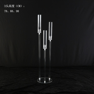Trang Trí Đám Cưới Acryl Canderlabra Cá Nhân Pha Lê Acrylic Người Giữ Ngọn Nến Hoa Bảng Trung Tâm Nến Nến - Product Image 2
