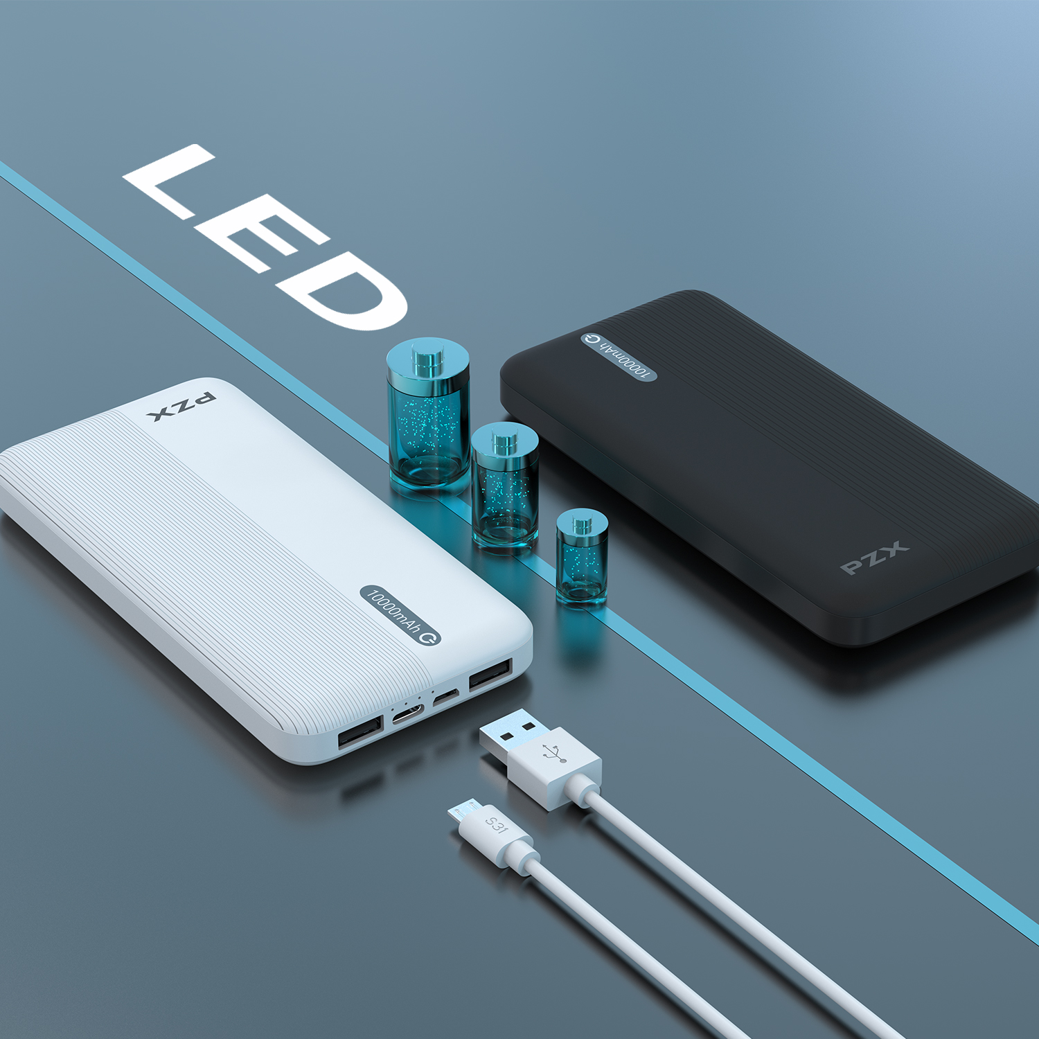 PZX V07 High Capacity 10000mah Powerbank description image