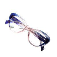 Unisexe 2165 Épais Cercle Optique Lunettes Imitation Plaque Tr90 Plat Miroir Oeil De Chat Ins Style Rue Photographie PC Adultes Diamant
