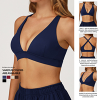 Soutien-gorge de sport en spandex respirant à maintien élevé, séchage rapide, dos nu, personnalisé, pour la course et le yoga, vente en gros