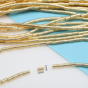Perles en verre cristal tubulaires 2x4mm <span class=keywords><strong>de</strong></span> qualité supérieure, perles en verre doublées métalliques pour la fabrication <span class=keywords><strong>de</strong></span> bracelets, approvisionnement professionnel Global Art - Product Image 3