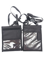 Porte-cartes multifonctionnel en tissu Oxford à suspendre au cou, pochette pliable pour passeport et documents d'identité, idéal pour les voyages et les expositions, personnalisable avec logo