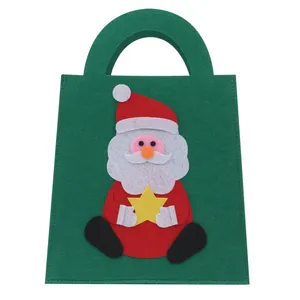 Зеленый детский подарок на заказ, Подарочный Рождественский мешок для вина, рождественский подарок, фетровые пакеты для конфет