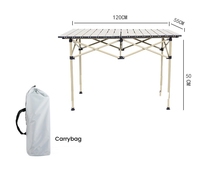 Coréen 120cm 150cm pas cher grande valise en acier au carbone Tube inoxydable Camping Table pliante pour salle à manger barbecue