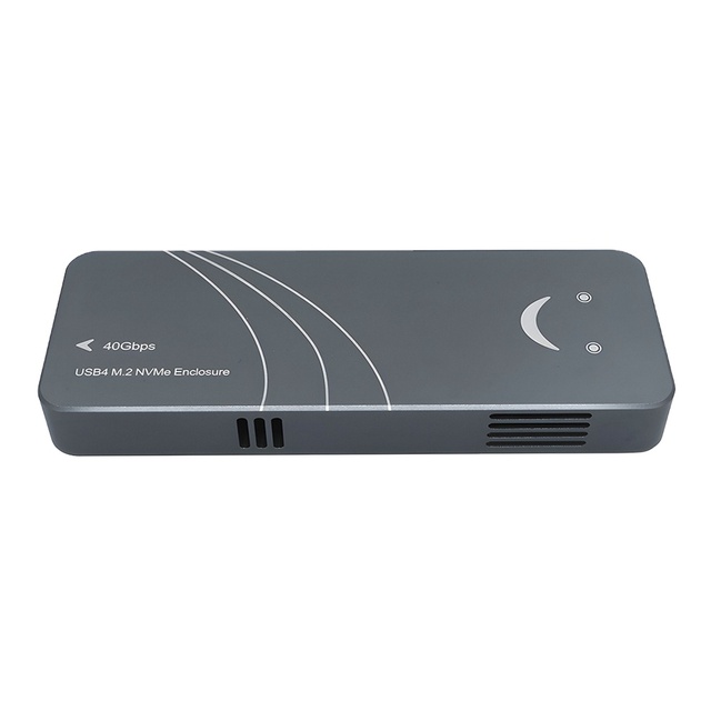 TISHRIC Portable USB4.0 NVME M.2 Case Cooling Fan External Hard Drive Enclosure 2TB SATA Computer Supports 40Gbps Small Size
