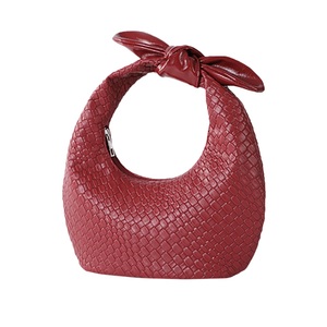 Bolso de Noche Tejido con Nudos para Mujer, Bolso de Mano de Cuero PU, Bolso Tipo Dumpling Casual y Moderno para Fiestas, Compras, Citas y Viajes - Product Image 4