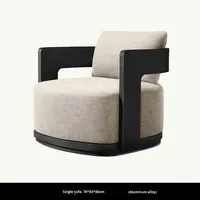 Ensemble de canapés modernes en alliage d'aluminium pour l'extérieur, imperméable et résistant au soleil, pour cour, jardin de loisirs, modèle de maison, villa, table basse