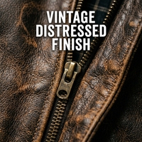Jaket Biker Kulit Sapi Asli Vintage Distressed Khusus Musim Dingin Pria 100% Tahan Angin, Tugas Berat, Ramah Lingkungan