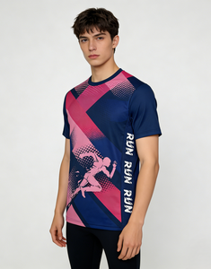 Camiseta Deportiva Personalizada de Manga Corta, Transpirable, de Poliéster Elástico, para Verano, para Correr, Fitness y Deportes Casuales - Product Image 6